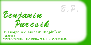 benjamin purcsik business card